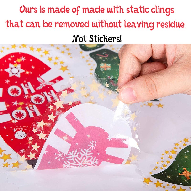 luck sea 268PCS Christmas Peppermint Floor Clings Footprints Decorations - Santa Claus/Elf/Candy/Snowman Decals Xmas Party Decor Supplies - Image 4